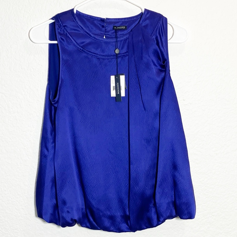 🔥Magaschoni amethyst sleeveless top Sz 4 NWT